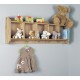 Amelie Oak Wall Shelf with Hanging Pegs