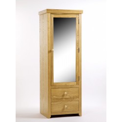 Hamilton 1 Mirrored Door, 2 Drawer Wardrobe