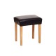 Milano Stool In Brown Faux Leather, Light Wood Leg