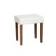 Milano Stool In Cream Faux Leather, Dark Wood Leg