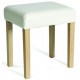 Milano Stool In Cream Faux Leather, Light Wood Leg