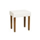 Milano Stool In Cream Faux Leather, Med Wood Leg