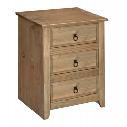 Mexican 3 Drawer Bedside Cabinet