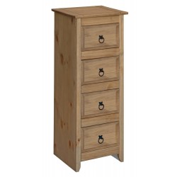 Mexican 4 Drawer Narrow Chest