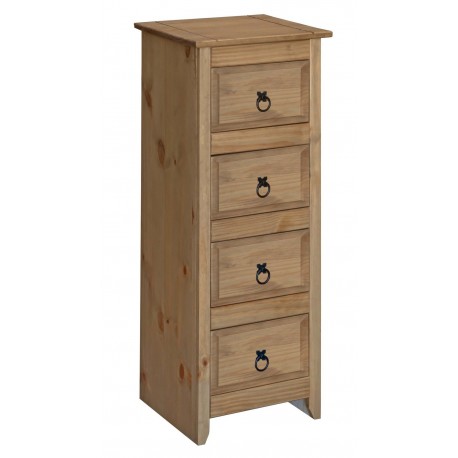 Mexican 4 Drawer Narrow Chest