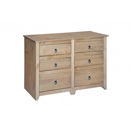 Mexican 3+3 Drawer Wide Chest