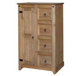 Mexican 1 Door, 4 Drawer Tallboy