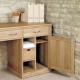 Mobel Oak Large Hidden Office Twin Pedestal Desk