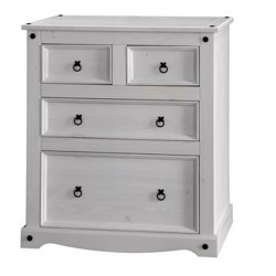 Corona White Wash 2+2 Drawer Chest