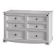 Corona White Wash 3+3 Drawer Wide Chest