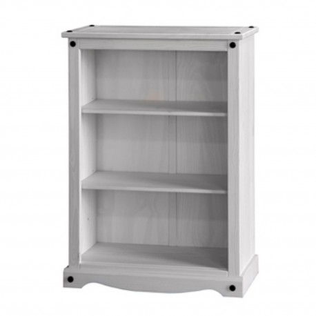 Corona White Wash Low Bookcase