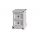 Corona White Wash 2 Drawer Petite Bedside Cabinet