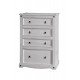 Corona White Wash 4 Drawer Chest