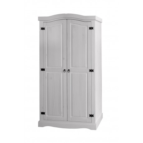 Corona White Wash 2 Door Wardrobe