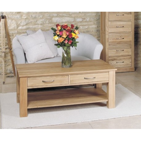 Mobel Oak Four Drawer Coffee Table