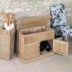 Mobel Oak Shoe Bench with Hidden Storage