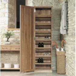 Mobel Oak Tall Shoe Cupboard