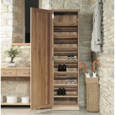 Mobel Oak Tall Shoe Cupboard