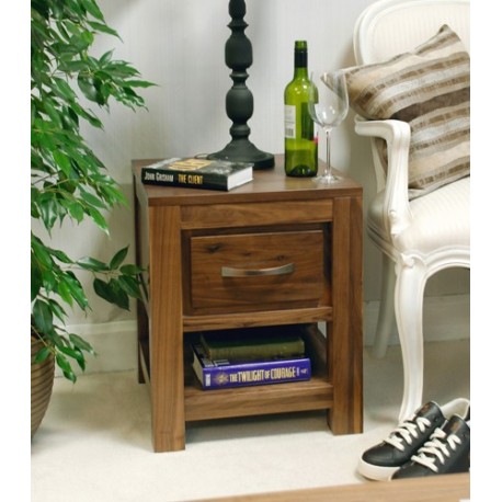 Mayan Walnut One Drawer Lamp Table