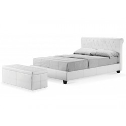 Amalfi Bed 4ft6" Double White Faux Leather