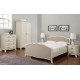 Chantilly 5'0" KingSize Bed, Antique White Finish, Chic French Style, Authentic Feel