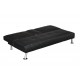 Cinema Sofa Bed, Black Faux Leather, Pull Down Drink Holder