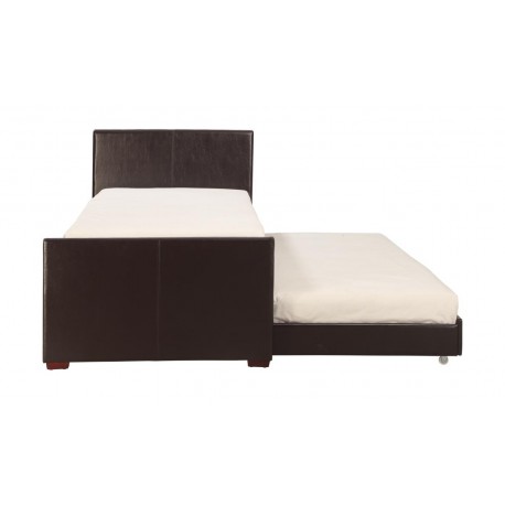 White leather trundle bed discount