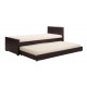 Darwin 3'0" Trundle Bed, Simple Stylish Brown Faux Leather, Ideal For Sleepovers