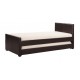 Darwin 3'0" Trundle Bed, Simple Stylish Brown Faux Leather, Ideal For Sleepovers