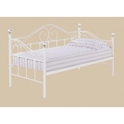 Florence Day Bed, White Finish, 4 Crystal Cornered Tops, Versatile Style