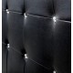 Diamante 5'0" Kingsize Bed, Black Faux Leather, Diamond Detail, Adds A Touch Of Bling