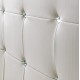 Diamante 3'0" Single Bed, White Faux Leather, Diamond Detail, Adds A Touch Of Bling