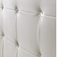 Diamante 5'0" Kingsize Bed, White Faux Leather, Diamond Detail, Adds A Touch Of Bling