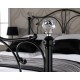 Florence 4'6" Double Bed, Black Metal Finish, Crystal Finials