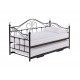 Florence Trundle Bed, Black Metal Finish, Crystal Finials