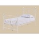 FLorence 3'0" Single Bed, White Metal Finish, Crystal Finials