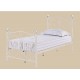 FLorence 3'0" Single Bed, White Metal Finish, Crystal Finials