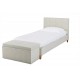 Hartford 3'0" Single Bed, Neutral Cream Fabric, Button Detail