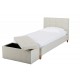 Hartford 3'0" Single Bed, Neutral Cream Fabric, Button Detail