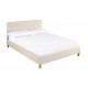 Hartford 4.6" Double Bed, Neutral Cream Fabric, Button Detail