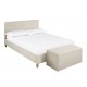 Hartford 5'0" Kingsize Bed, Neutral Cream Fabric, Button Detail