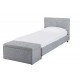 Hartford 3'0" Single Bed, Grey Fabric, Button Detail