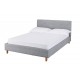 Hartford 4'6" Double Bed, Grey Fabric, Button Detail