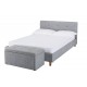 Hartford 4'6" Double Bed, Grey Fabric, Button Detail