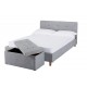 Hartford 4'6" Double Bed, Grey Fabric, Button Detail