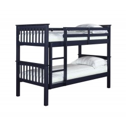 Leo Bunk Bed, Splits Into Two Separae Beds, Solid Navy Blue