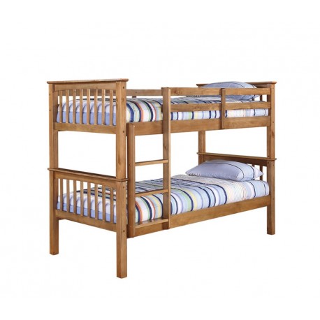 Leo Bunk Bed, Splits Into Two Separate Beds, Antique Wax pine