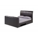Manhattan 4'6" Double TV Bed, Fasionable Brown Faux Leather