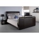 Manhattan 4'6" Double TV Bed, Fasionable Brown Faux Leather