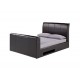 Manhattan 4'6" Double TV Bed, Fasionable Black Faux Leather